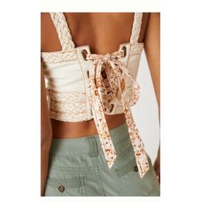 Anthropologie Pilcro Cropped Lace Back Top.